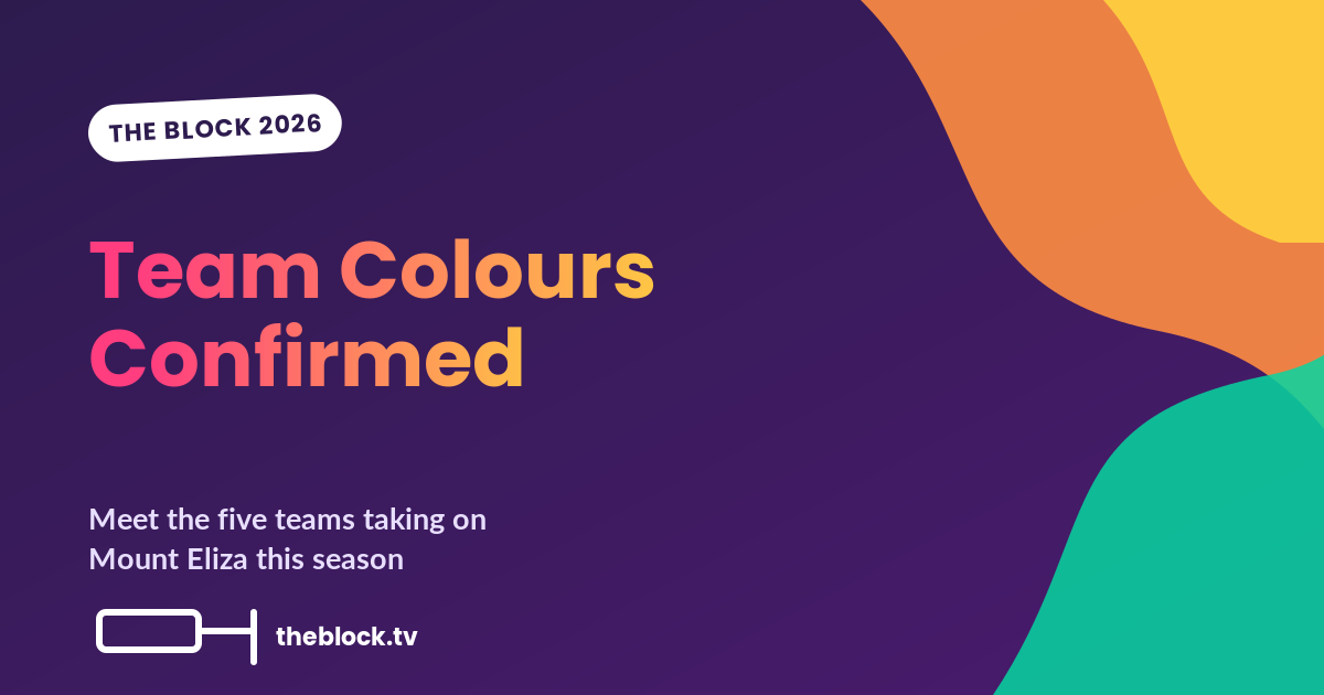 The Block 2026 team colours confirmed graphic