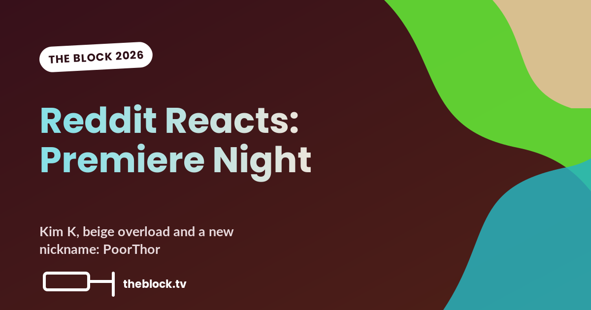 The Block 2026 premiere Reddit reaction graphic