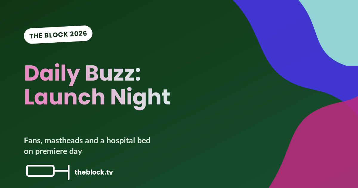The Block Daily Buzz, launch night graphic for The Block 2026